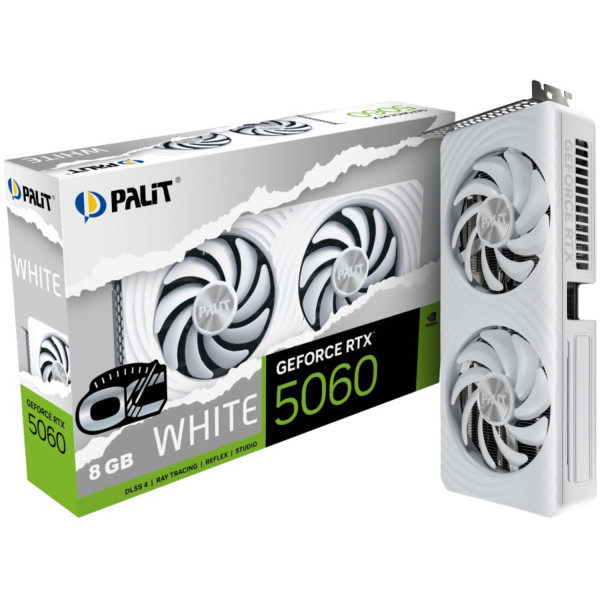 Фото - Відеокарта Palit NVIDIA RTX5060 WHITE OC 8GB GDDR7 (NE75060U19P1-GB2063M)