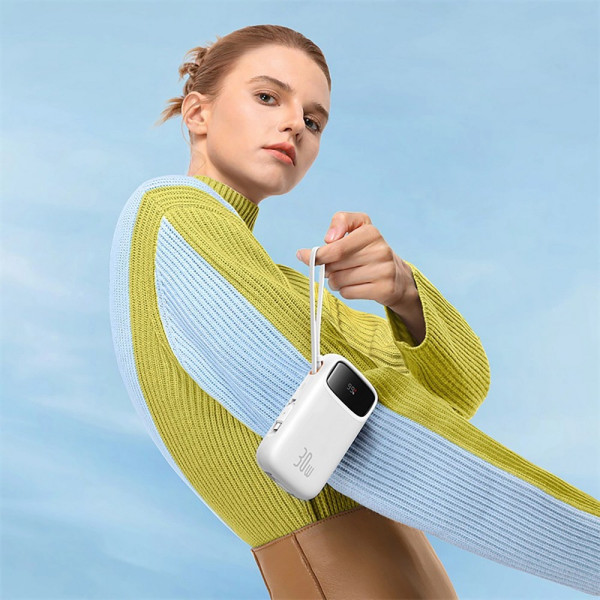 Фото - Батарея мобільна Baseus QPow 2 Powerbank 30W 20000mAh QC PD White (P10055009213-00)