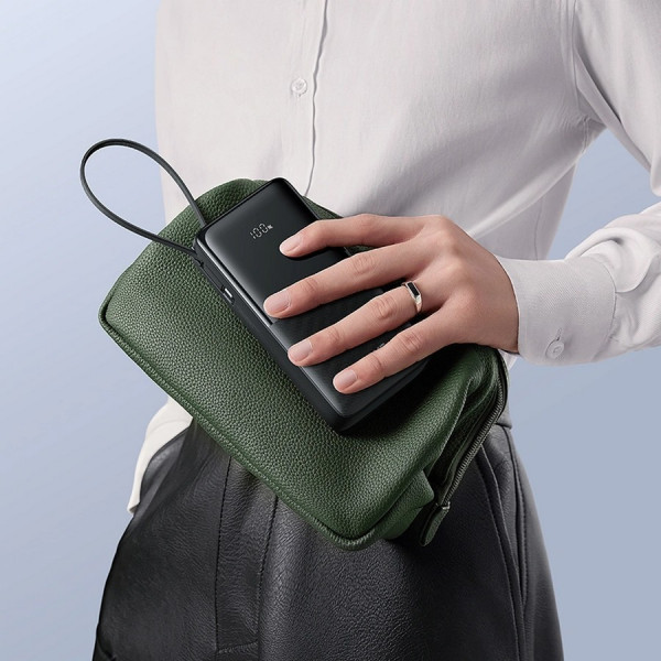 Фото - Батарея мобільна Baseus Bipow 2 Digital Display 10000mAh 20W with Built-in USB-C Black (P10077101113-00)