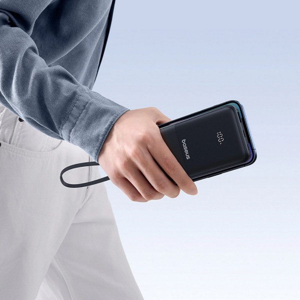 Фото - Батарея мобільна Baseus Lipow Dual-Cable 10000mAh 22.5W Black (P10079101123-00)