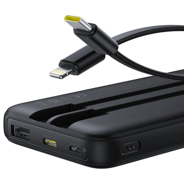 Фото - Батарея мобільна Baseus Lipow Dual-Cable 10000mAh 22.5W Black (P10079101123-00)
