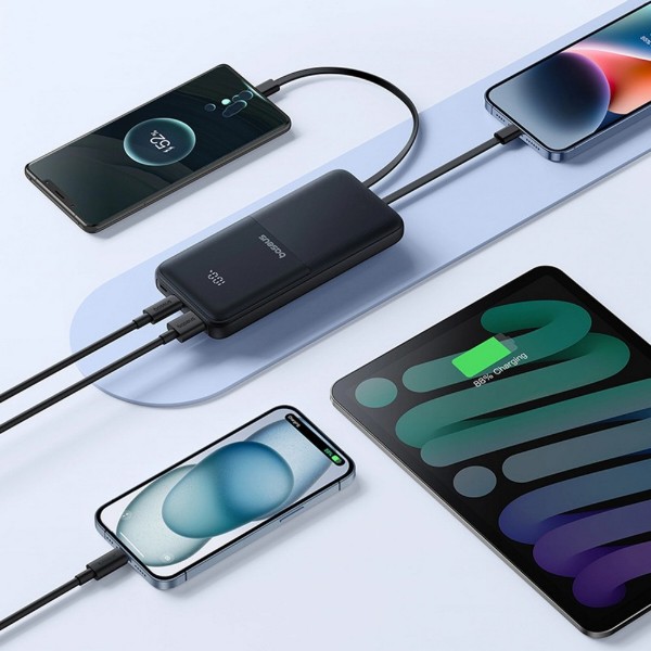 Фото - Батарея мобільна Baseus Lipow Dual-Cable 10000mAh 22.5W Black (P10079101123-00)