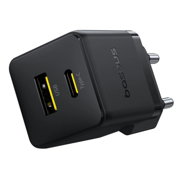 Фото - Мережевий зарядний пристрій Baseus Palm Fast Charger C+U 30W EU Cluster Black (P1011160A113-00)