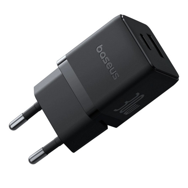 Фото - Мережевий зарядний пристрій Baseus Palm Fast Charger C+U 30W EU Cluster Black (P1011160A113-00)