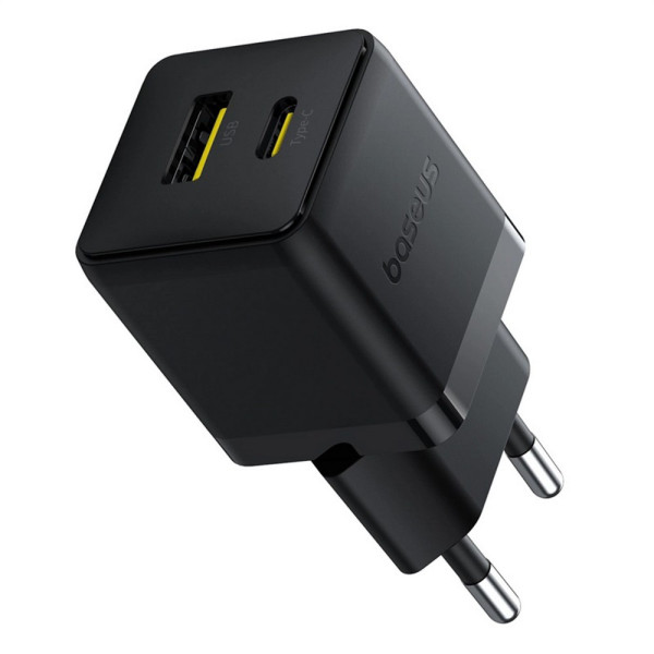 Фото - Мережевий зарядний пристрій Baseus Palm Fast Charger C+U 30W EU Cluster Black (P1011160A113-00)