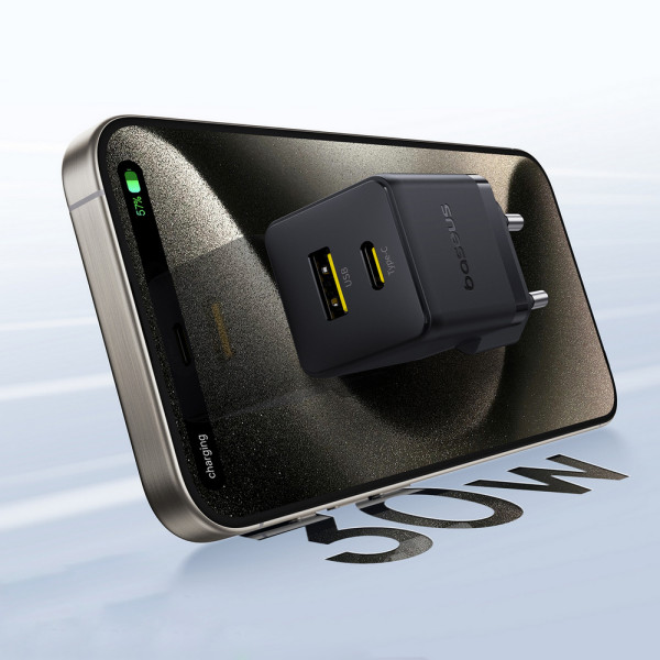 Фото - Мережевий зарядний пристрій Baseus Palm Fast Charger C+U 30W EU Cluster Black (P1011160A113-00)