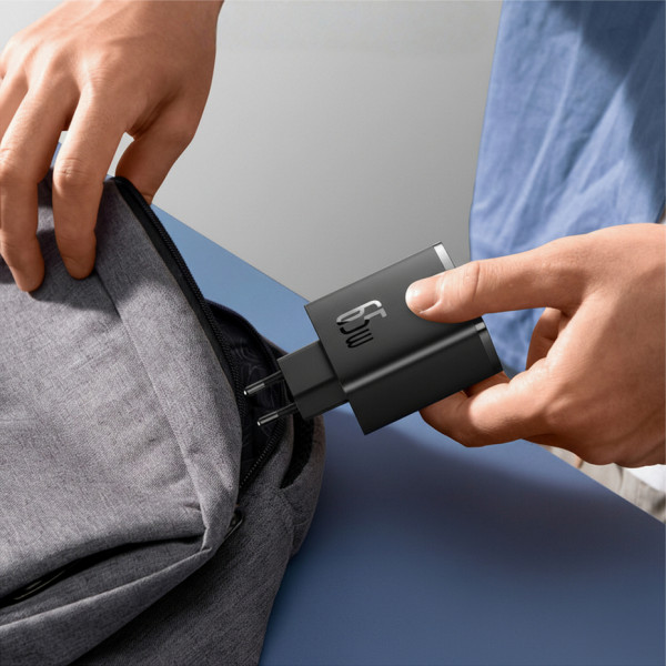 Фото - Сетевое зарядное устройство Baseus Cube Pro Fast Charger 2C+U 65W EU Cluster Black (P10152301113-00)