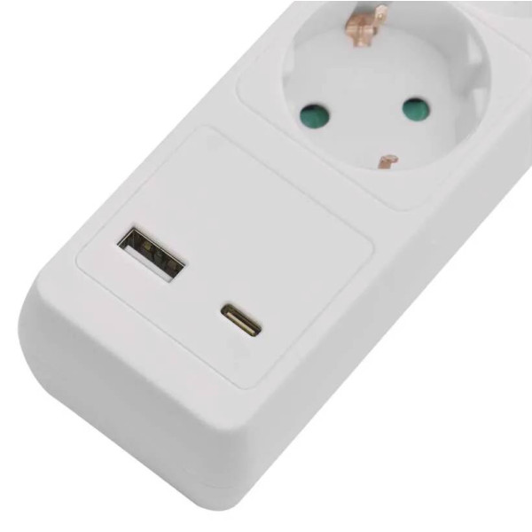 Фото - Мережевий фільтр EMOS P1322CU 3 розетки 2 м 1+USB-A 1+USB-C