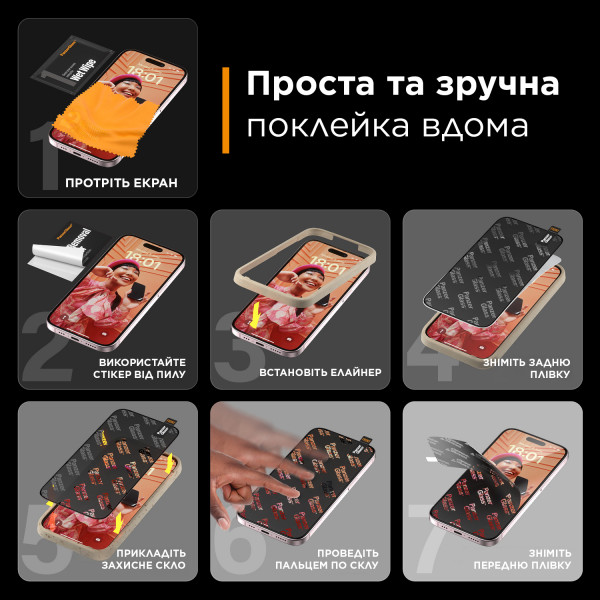 Фото - Защитное стекло для смартфона PanzerGlass Privacy Screen Protector iPhone 15 Pro Max Ultra-Wide Fit w. EasyAligner (PG_P2812)
