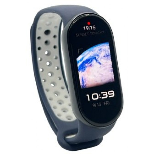 Фото - Ремінець для фітнес-браслета BeCover Vents Style for Xiaomi Mi Smart Band 9 Blue-White (711987) Фото - Ремінець для фітнес-браслета BeCover Vents Style for Xiaomi Mi Smart Band 9 Blue-White (711987)