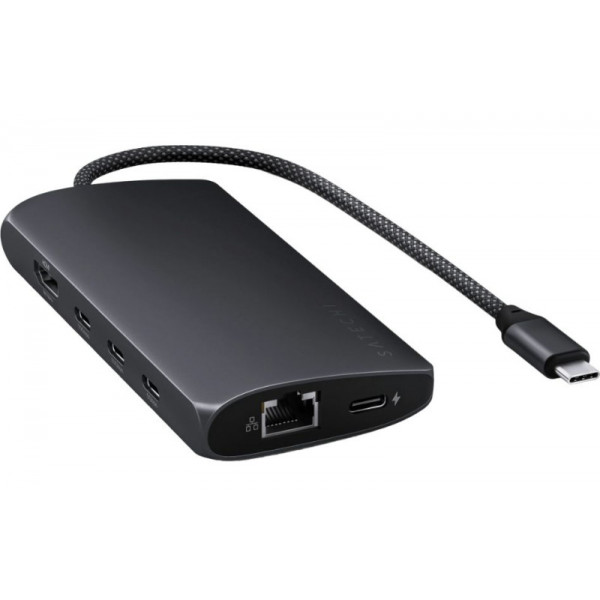 Фото - Хаб USB Satechi USB-C Multiport Adapter 8K with Ethernet V3 Midnight (ST-P8KED)