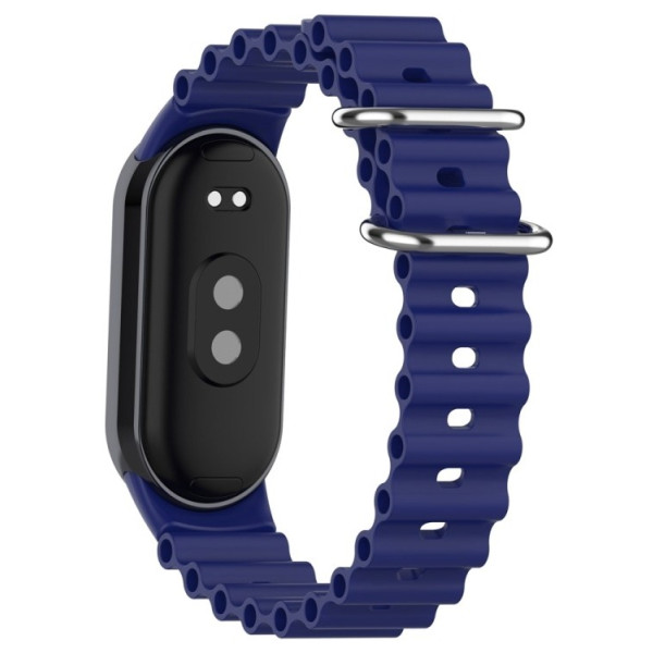 Фото - Ремінець для фітнес-браслету BeCover Wave Style for Xiaomi Mi Smart Band 8 / 9 / 10 Deep Blue (714352)