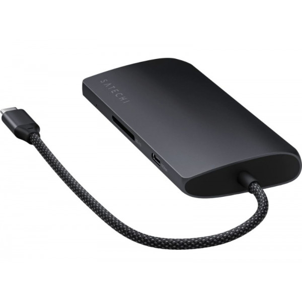 Фото - Хаб USB Satechi USB-C Multiport Adapter 8K with Ethernet V3 Midnight (ST-P8KED)