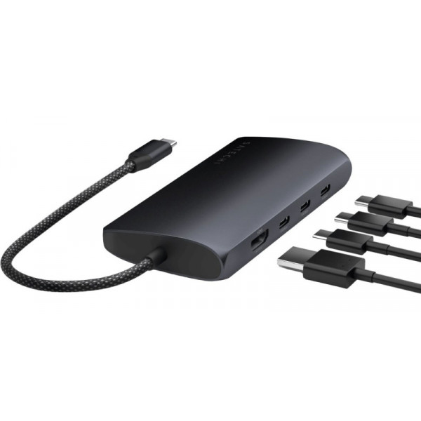 Фото - Хаб USB Satechi USB-C Multiport Adapter 8K with Ethernet V3 Midnight (ST-P8KED)