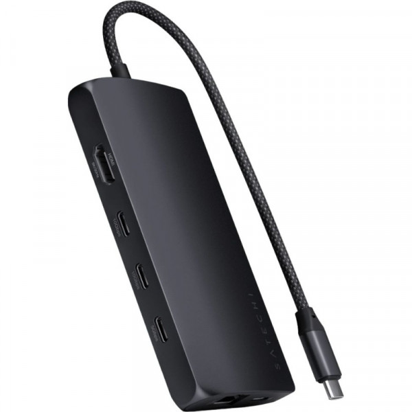 Фото - Хаб USB Satechi USB-C Multiport Adapter 8K with Ethernet V3 Midnight (ST-P8KED)