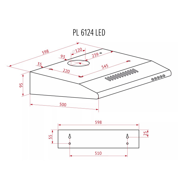 Фото - Вытяжка традиционная Perfelli PL 6124 BR LED