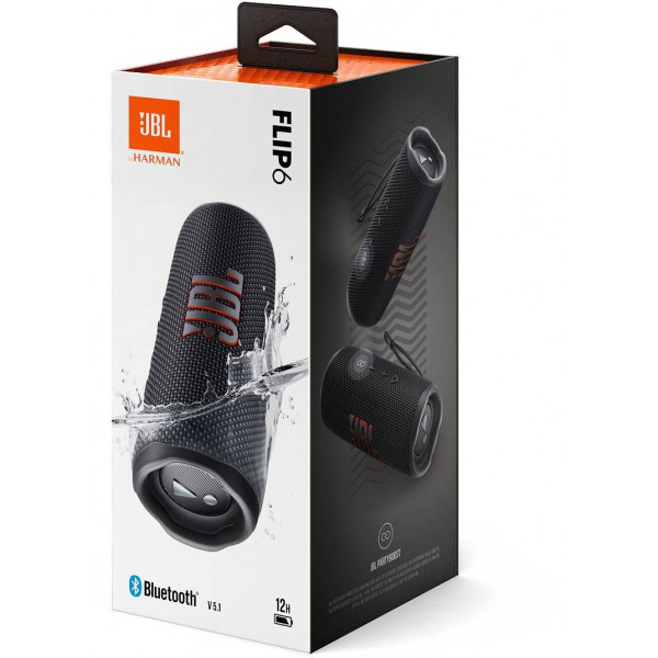 Фото - Уцінка - Портативна акустика JBL Flip 6 Black (JBLFLIP6BLKEU)