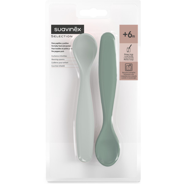 Фото - Набор столовых приборов Suavinex зеленый 2 шт. (309487)