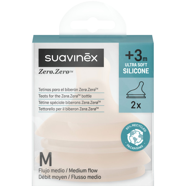 Фото - Средний поток соска детская силиконовая Suavinex ZERO.ZERO нюдова +0 (308681)