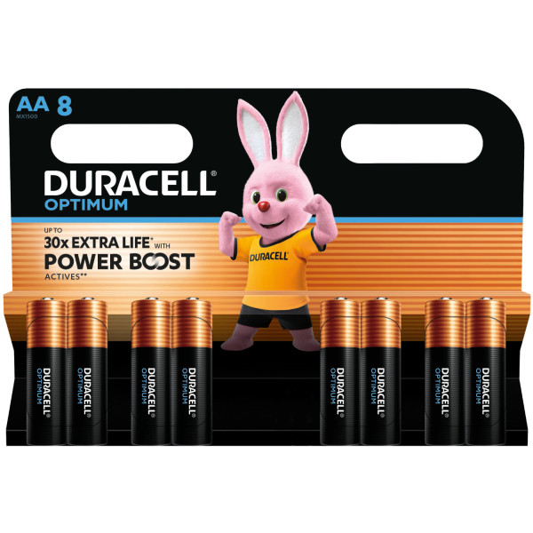 Фото - Батарейка тип AA Duracell LR06 KPD 08*10 OPTIMUM УП. 1X8 ШТ