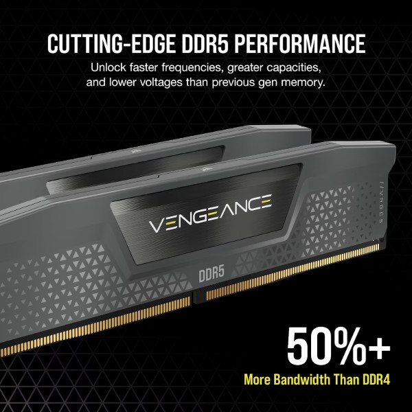 Фото - Память DDR Corsair VENGEANCE DDR5 32GB (2 x 16GB) 6000 CL38-48-48-96 1.35V Intel XMP & AMD EXPO GREY (CMK32GX5M2D6000Z38)