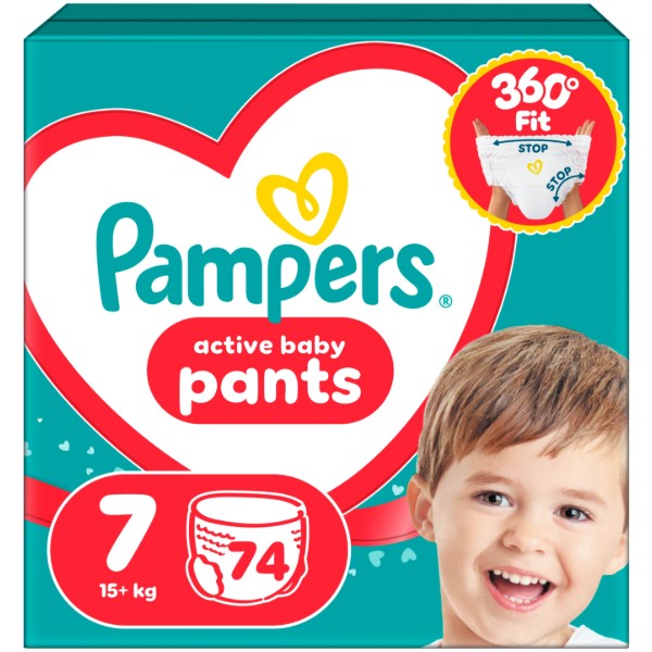 Фото - Одноразові підгузки-трусики Pampers Active Baby Розмір 7 (15+ кг), 74 шт. (80751227)