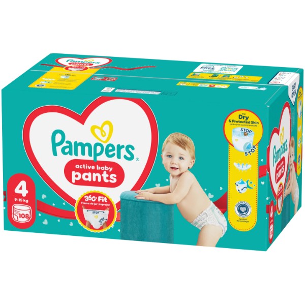 Фото - Одноразовые подгузники-трусики Pampers Active Baby Размер 4 (9-15 кг), 108 шт. (80751231)