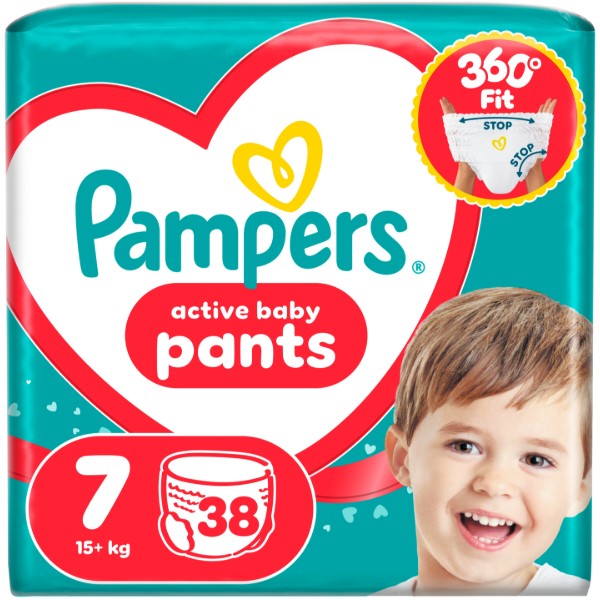 Фото - Одноразові підгузки-трусики Pampers Active Baby Pants Розмір 7 (15+ кг) 38 шт. (80815111)