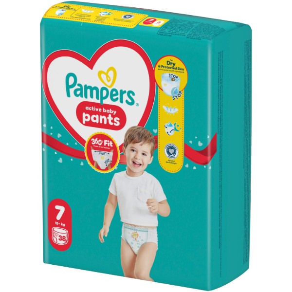 Фото - Одноразові підгузки-трусики Pampers Active Baby Pants Розмір 7 (15+ кг) 38 шт. (80815111)