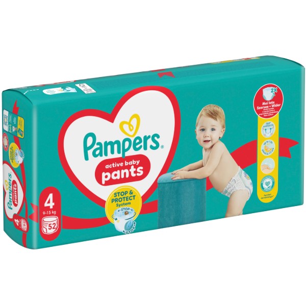 Фото - Одноразові підгузки-трусики Pampers Active Baby Pants Розмір 4 (9-15 кг) 52 шт. (80815115)