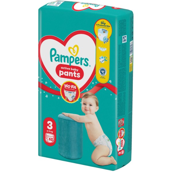 Фото - Одноразові підгузки-трусики Pampers Active Baby Pants Розмір 3 (6-11 кг) 62 шт. (80815116)