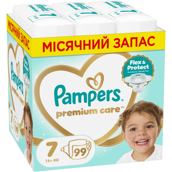 Фото - Одноразовые подгузники Pampers Premium Care Размер 7 (15+ кг) 99 шт (80883543)