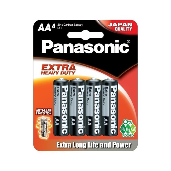 Фото - Батарейка тип AA Panasonic Extra Heavy Duty угольно-цинковая, 4 шт. (R6NPT/4B)