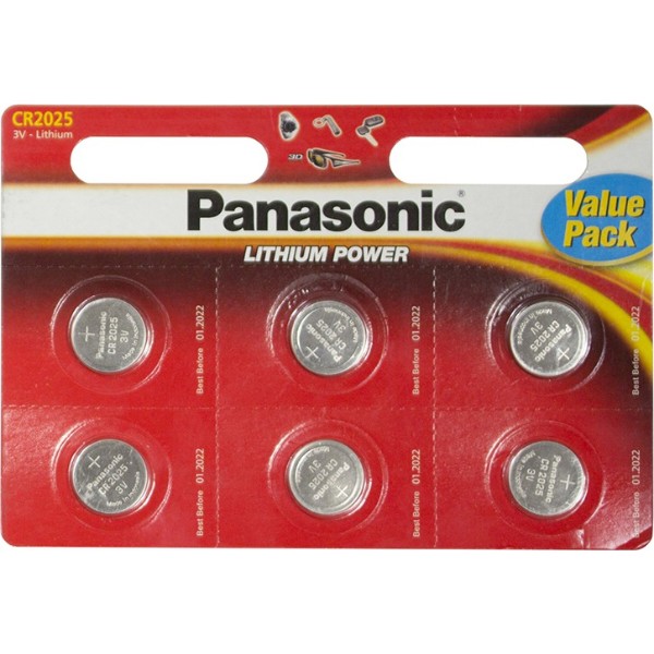 Фото - Батарейка тип CR2025 Panasonic CR 2025 BLI 6 LITHIUM