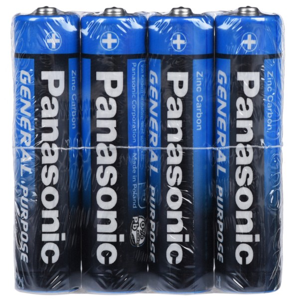 Фото - Батарейка тип AAA Panasonic GENERAL PURPOSE R3 TRAY 4 ZINK-CARBON (R03BER/4PR) Фото - Батарейка тип AAA Panasonic GENERAL PURPOSE R3 TRAY 4 ZINK-CARBON (R03BER/4PR)