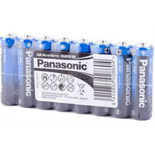 Фото - Батарейка тип AA Panasonic GENERAL PURPOSE R6 TRAY 8 ZINK-CARBON