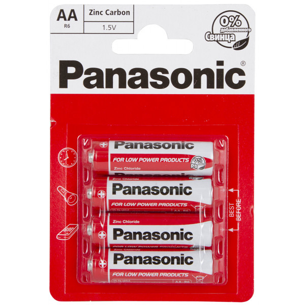 Фото - Батарейка тип AA Panasonic RED ZINK R6 BLI 4 ZINK-CARBON