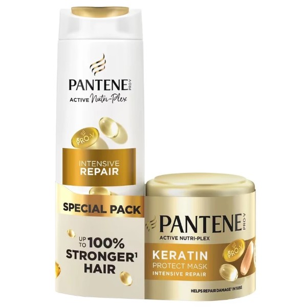 Фото - Набір для догляду за волоссям Pantene Pro-V Інтенсивне відновлення: Маска для волосся з кератином 300 мл + Шампунь 400 мл Фото - Набір для догляду за волоссям Pantene Pro-V Інтенсивне відновлення: Маска для волосся з кератином 300 мл + Шампунь 400 мл