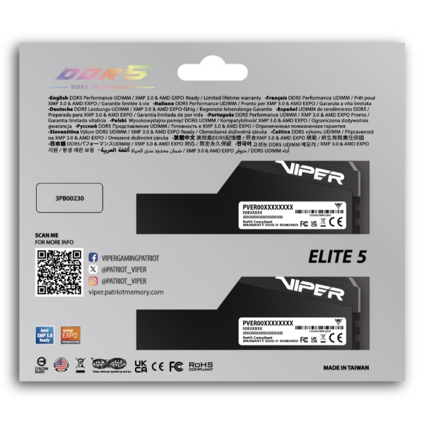 Фото - Память DDR Patriot 32GB DDR5-6000 KIT2 (VEU532G6036K)