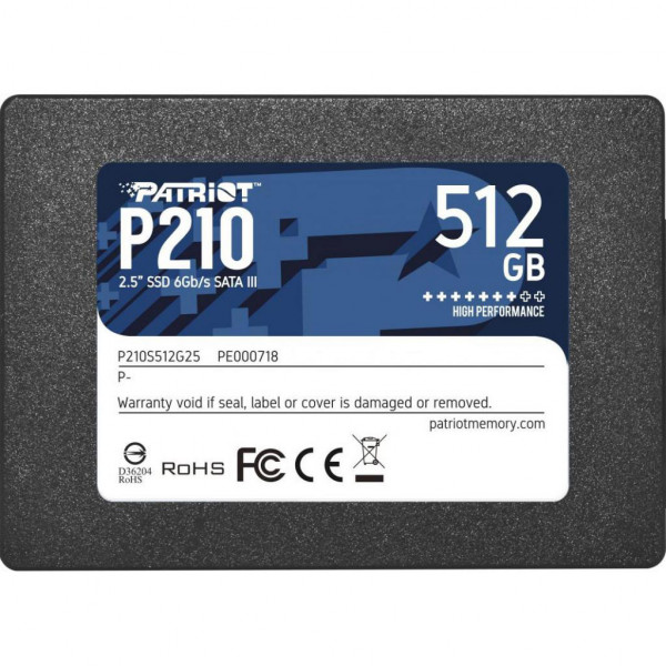 Фото - SSD-накопичувач внутрішній Patriot P210 512GB 2.5" SATAIII TLC (P210S512G25)