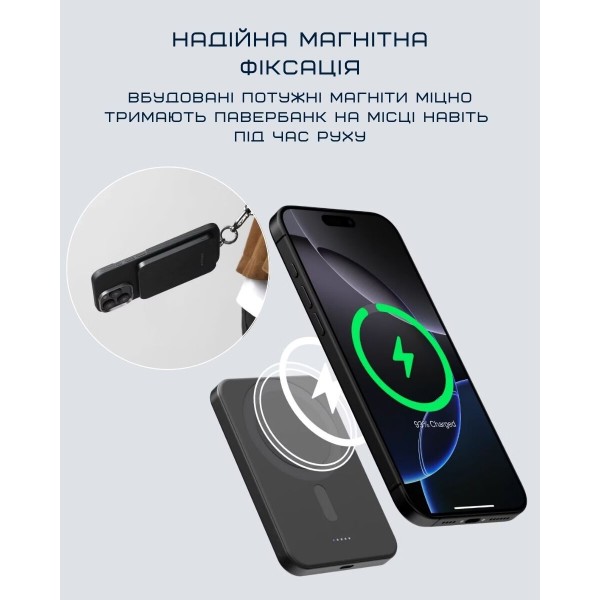Фото - Батарея мобильная Pitaka Power Bank Qi2 5 000mAh Twill Black/Grey (PBQ2401)