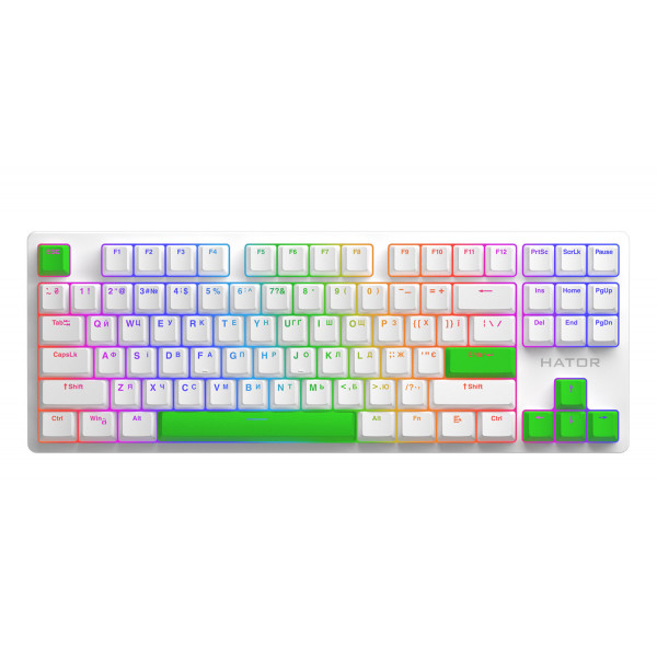 Фото - Дополнительные сменные клавиши для клавиатуры Hator Green Lime PBT ESC/SPACE/ENTER/R.SHIFT/ARROWS (HTS-710)