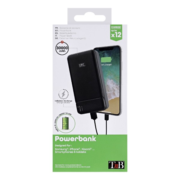Фото - Батарея мобильная TnB PBU30000 30000mAh 20W