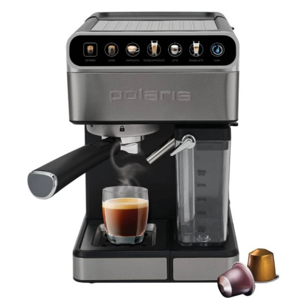 Фото - Кавоварка ріжкова Polaris PCM 1575 WIFI IQ Home Stainless steel Фото - Кавоварка ріжкова Polaris PCM 1575 WIFI IQ Home Stainless steel