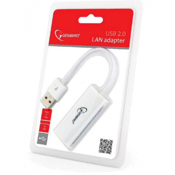 Фото - Перехідник USB- RJ-45 Gembird USB - Fast Ethernet White (NIC-U2-02)
