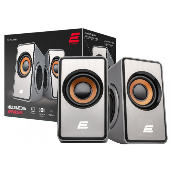 Фото - Комп'ютерна акустика компактна 2.0 2E PCS204 USB Silver (2E-PCS204SV)