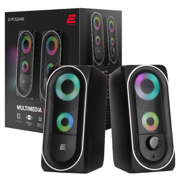 Фото - Комп'ютерна акустика компактна 2.0 2E PCS234 USB Black (2E-PCS234BK)