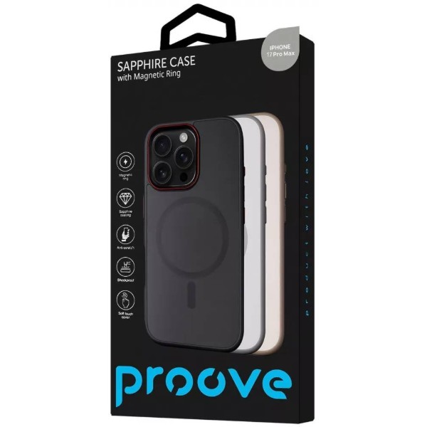Фото - Чехол для смартфона Proove Sapphire Case with Magnetic Ring iPhone 17 Pro Max Black Titanium (PCSAIP17PM36)