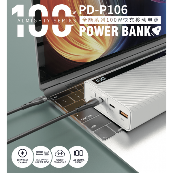Фото - Батарея мобільна Proda 30000 mAh White (PD-P106-WH)