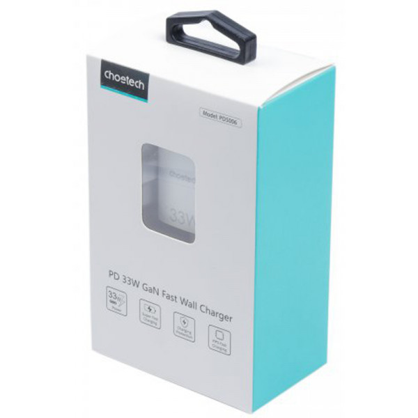 Фото - Мережевий зарядний пристрій Choetech GaN USB-A/USB-C 33W QC3.0/PD/PPS (PD5006-EU-WH)